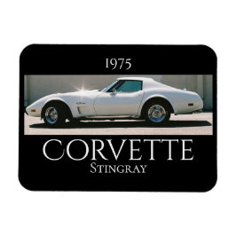 Funkelnde weiße '75 Corvette Magnet