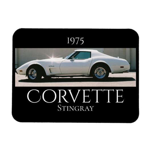 Funkelnde weiße '75 Corvette Magnet (Horizontal)