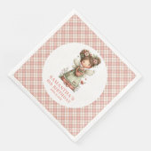 Funkelnde Wunderfee Pink Blumen 6. Geburtstag Serviette (Ecke)