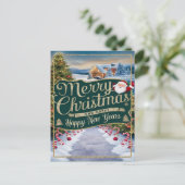 Funkelnde Wünsche: Frohe Weihnachten Postkarte (Stehend Vorderseite)