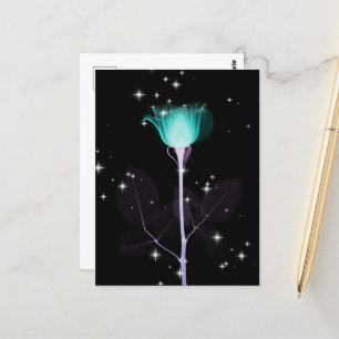 Funkelnde X-Ray Blume - Aquamarin Postkarte