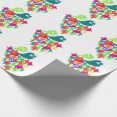 Funkelnde Yeti-Monster Geschenkpapier (Ecke)