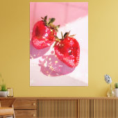 Funkelnde Zwillings-Disco-Erdbeeren Rosa Ästhetik Leinwanddruck (Insitu (Wohnzimmer))