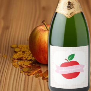 Funkelnder Apfelwein Mädchen Geburtstag Schaumweinetikett