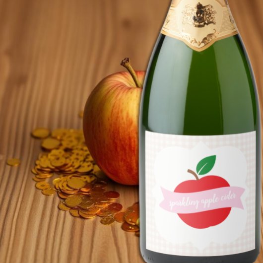 Funkelnder Apfelwein Mädchen Geburtstag Schaumweinetikett