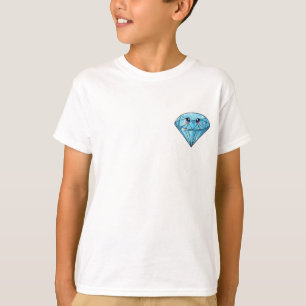 Funkelnder blauer Diamant Kawaii Kinder T-Shirt