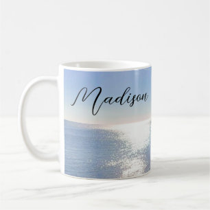 funkelnder Blue Ocean Individuelle Name Kaffeetasse