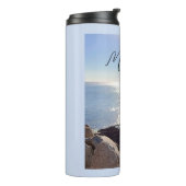 funkelnder Blue Ocean Individuelle Name Thermosbecher (Nach links gedreht)