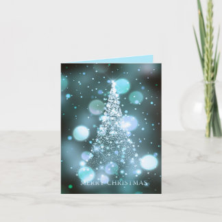 Funkelnder Bokeh Frohe Weihnachtsbaum Feiertagskarte