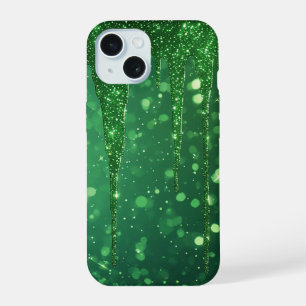 Funkelnder Bokeh Luxus Elegant Smaragd Glitzer Ges iPhone 15 Hülle