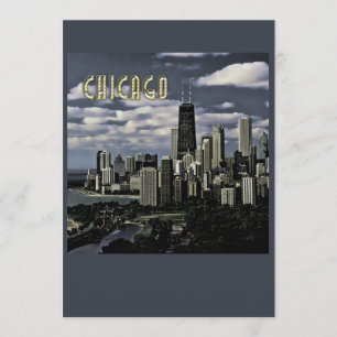 Funkelnder Chicago-Skyline TEXT Chicago Einladung