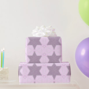 Funkelnder Davidstern roséfarbene Bat-Mizwa Geschenkpapier