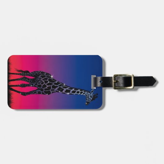 Funkelnder Giraffe Gepäckanhänger (Vorderseite horizontal)
