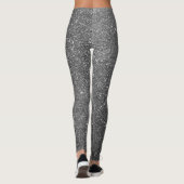 Funkelnder Glam Luxus Glitter Grau Leggings (Rückseite)