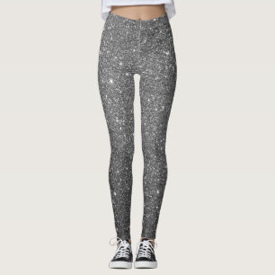 Funkelnder Glam Luxus Glitter Grau Leggings