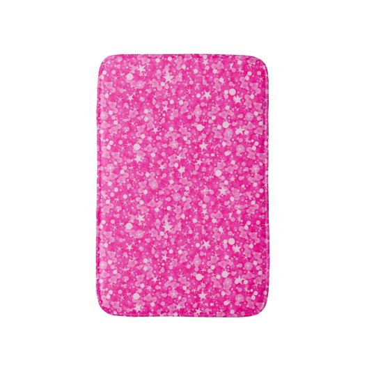 funkelnder Glitzer in Weiß und Rosa Badematte (Vorderseite Vertikal)