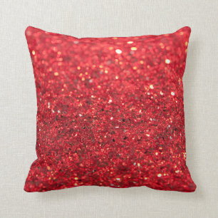 Funkelnder Glitzer-rotes Imitat-Sequined Feiertag Kissen