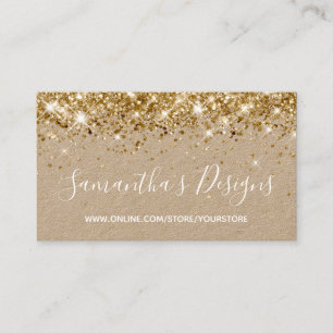 Funkelnder Gold-Glitter-Online-Shop Kraft Visitenkarte