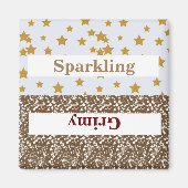 funkelnder/grimmiger Spritzer/Sterne2 Inch Square Magnet (Vorne)