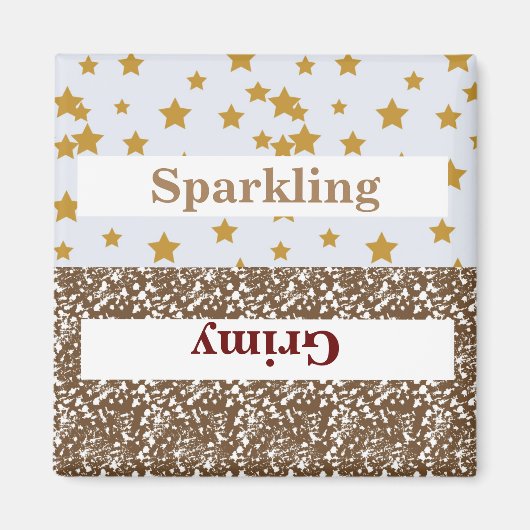 funkelnder/grimmiger Spritzer/Sterne2 Inch Square Magnet (Vorne)