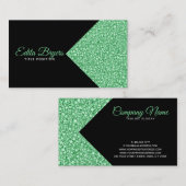 funkelnder grüner Glitzer Visitenkarte (Vorne/Hinten)