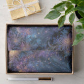 Funkelnder Indigo-Nebel Whimsicaler Wald Seidenpapier (Geschenk)