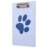 funkelnder Katzentatzendruck - Blau Klemmbrett (Links)