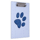 funkelnder Katzentatzendruck - Blau Klemmbrett (Rechts)