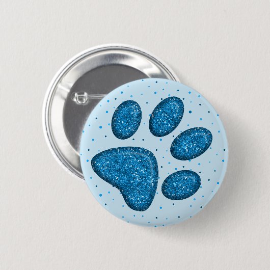 funkelnder Katzentatzendruck - Himmel Button (Vorne & Hinten)