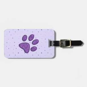 funkelnder Katzentatzendruck - lila Gepäckanhänger