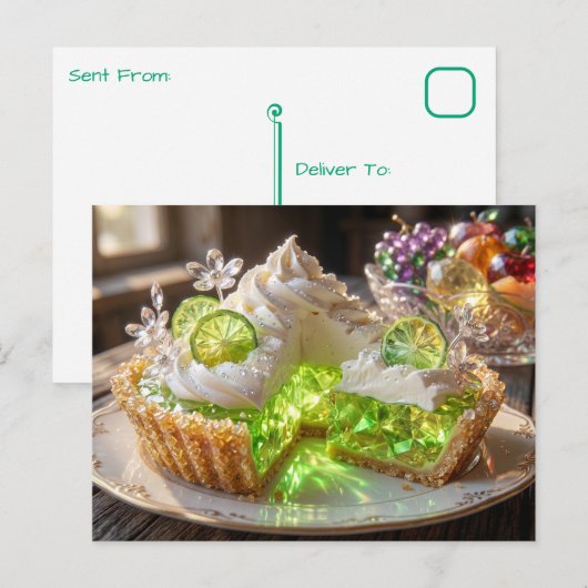 Funkelnder Kristall Key Lime Pie Postkarte (Vorne/Hinten)