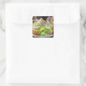 Funkelnder Kristall Key Lime Pie Quadratischer Aufkleber (Tasche)