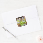 Funkelnder Kristall Key Lime Pie Quadratischer Aufkleber (Umschlag)