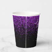 funkelnder Lila Glitzer Schwarz jedes Alters Gebur Pappbecher (Rechts)