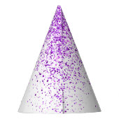 funkelnder Lila Glitzer weiß jedes Lebensalter Partyhütchen (Rückseite)