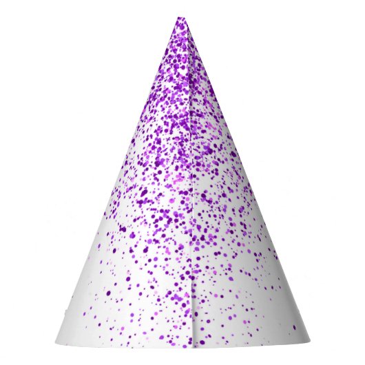 funkelnder Lila Glitzer weiß jedes Lebensalter Partyhütchen (Rückseite)