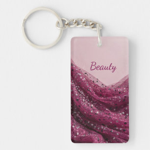 Funkelnder Magenta-Glam-Accessoire-Schlüsselanhäng Schlüsselanhänger