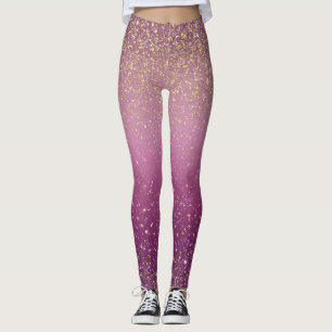 Funkelnder Ombre-Rosa-Muster Leggings