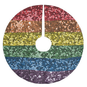 Funkelnder Regenbogen-Faux-Glitter-Pailletten-Glam Polyester Weihnachtsbaumdecke