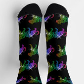 Funkelnder Regenbogen-Glitter-Tiger-Tier-Muster Socken (Oben)