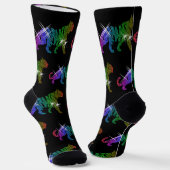 Funkelnder Regenbogen-Glitter-Tiger-Tier-Muster Socken (Gewinkelt)