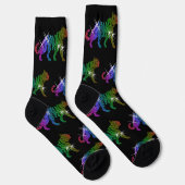 Funkelnder Regenbogen-Glitter-Tiger-Tier-Muster Socken (Rechts)