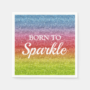 Funkelnder Regenbogen-Gradient Glitter Born to Spa Serviette