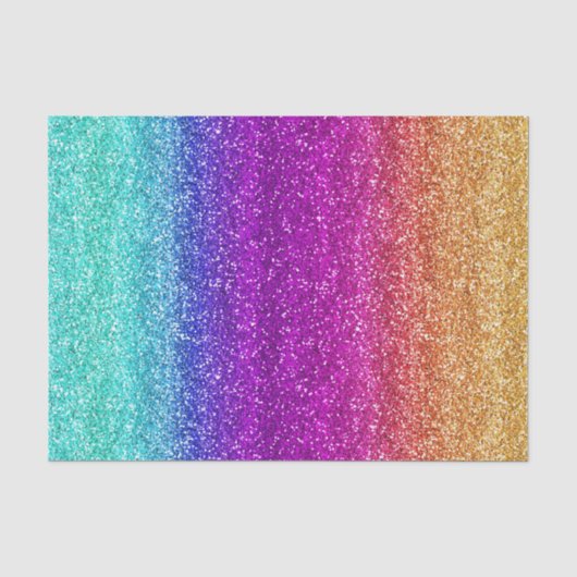 Funkelnder Regenbogen-Verlauf Glitter Seidenpapier (Vorderseite)
