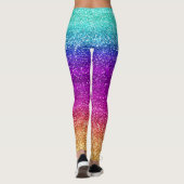 Funkelnder Regenbogenverlauf Glitter Leggings (Rückseite)