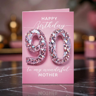 Funkelnder rosa Diamant 90. Geburtstag für Mutter Karte