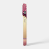 💎 Funkelnder Rosa-Drip Luxe über Strahlendem Gold iPhone Hülle (Linke Seite)