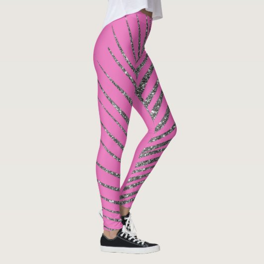 funkelnder rosa Glitzer Leggings (Rechts)