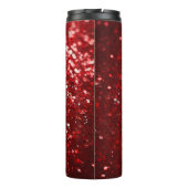 Funkelnder roter Weihnachtsglitter Thermosbecher (Rückseite)