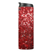 Funkelnder roter Weihnachtsglitter Thermosbecher (Nach rechts gedreht)